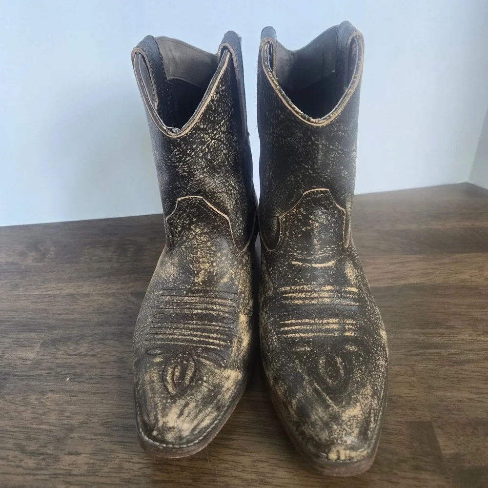 Roper Womens Dusty Distressed Leather Western Cowgirl Boots Snip Toe Size 7